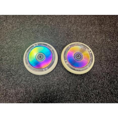 Root Industries Air 110mm Stunt Scooter Wheels (Pair) - White / Neo *EX DISPLAY £45.00